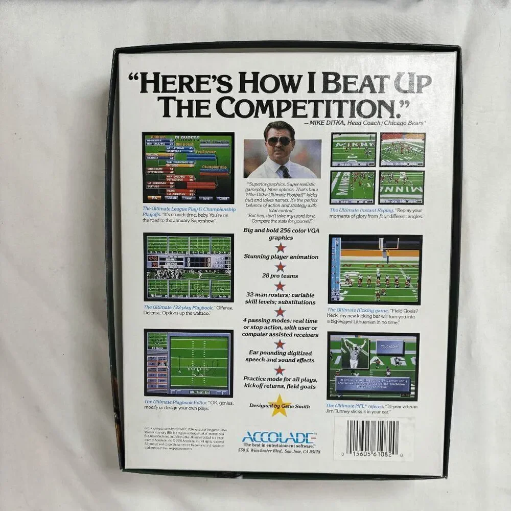 Mike Ditka Ultimate Football - Vintage IBM‎ AT PC Complete - 5 1/4